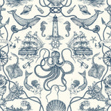 Wallpaper Deep Sea Toile Wallpaper // Blue