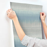 Wallpaper Desert Textile Wallpaper // Blue