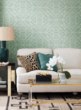 Wallpaper Diamond Macrame Wallpaper // Aqua
