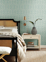 Wallpaper Diamond Macrame Wallpaper // Aqua