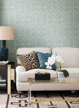 Wallpaper Diamond Macrame Wallpaper // Blue