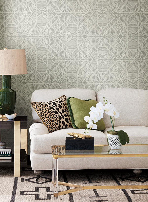 Wallpaper Diamond Macrame Wallpaper // Grey