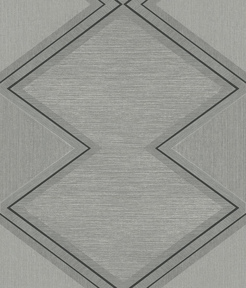 Wallpaper Diamond Twist Wallpaper // Grey & Black 