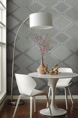 Wallpaper Diamond Twist Wallpaper // Grey & Black