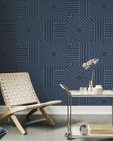 Wallpaper Diverging Diamonds Wallpaper // Navy