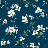 Wallpaper Dogwood Wallpaper // Navy