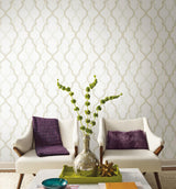 Wallpaper Double Damask Wallpaper // Cream