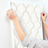 Wallpaper Double Damask Wallpaper // Cream