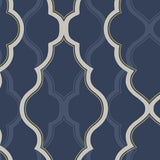 Wallpaper Double Damask Wallpaper // Dark Blue