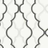 Wallpaper Double Damask Wallpaper // White & Black