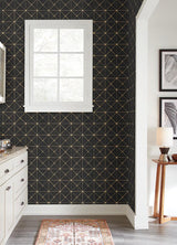 Wallpaper Double Diamonds Peel & Stick Wallpaper // Black