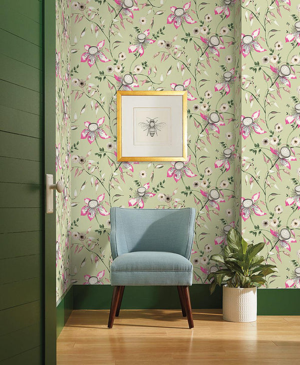 Wallpaper Dream Blossom Wallpaper // Light Green 
