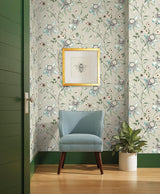 Wallpaper Dream Blossom Wallpaper // Taupe & Aqua 