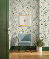 Wallpaper Dream Blossom Wallpaper // Taupe & Aqua