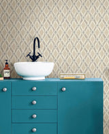 Wallpaper Dyed Ogee Wallpaper // Taupe