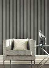 Wallpaper Ebb & Flow Wallpaper // Charcoal Metallic