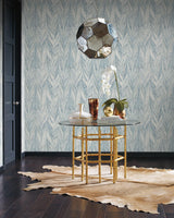 Wallpaper Ebru Marble Wallpaper // Blue Metallic