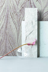 Wallpaper Ebru Marble Wallpaper // Purple Metallic