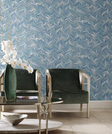 Wallpaper Ebru Swirls Peel & Stick Wallpaper // Blue