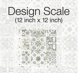 Wallpaper Ecaustic Tile Peel & Stick Wallpaper // Grey