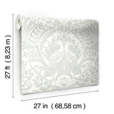 Wallpaper Egret Damask Wallpaper // Green