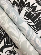 Wallpaper Egret Damask Wallpaper // Green