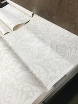 Wallpaper Egret Damask Wallpaper // White & Cream