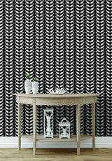 Wallpaper Elegant Birds Peel & Stick Wallpaper // Black & Gold Metallic