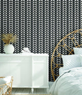 Wallpaper Elegant Birds Peel & Stick Wallpaper // Black & Gold Metallic