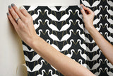 Wallpaper Elegant Birds Peel & Stick Wallpaper // Black & Metallic