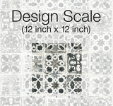 Wallpaper Encaustic Tile Peel & Stick Wallpaper // Black