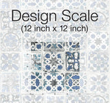 Wallpaper Encaustic Tile Peel & Stick Wallpaper // Blue