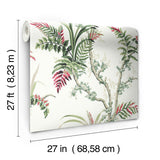 Wallpaper Enchanted Fern Wallpaper // Green & Red