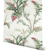 Wallpaper Enchanted Fern Wallpaper // Green & Red