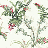 Wallpaper Enchanted Fern Wallpaper // Green & Red