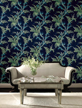 Wallpaper Enchanted Fern Wallpaper // Navy & Green