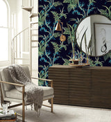 Wallpaper Enchanted Fern Wallpaper // Navy & Green