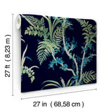 Wallpaper Enchanted Fern Wallpaper // Navy & Green