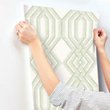 Wallpaper Etched Lattice Wallpaper // Green
