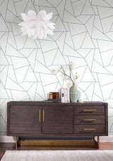 Wallpaper Factured Prism Peel & Stick Wallpaper // White & Blue