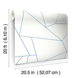 Wallpaper Factured Prism Peel & Stick Wallpaper // White & Blue