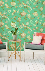 Wallpaper Fanciful Wallpaper // Blue & Green