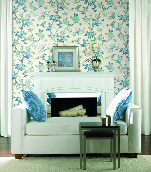 Wallpaper Fanciful Wallpaper // Blue & White