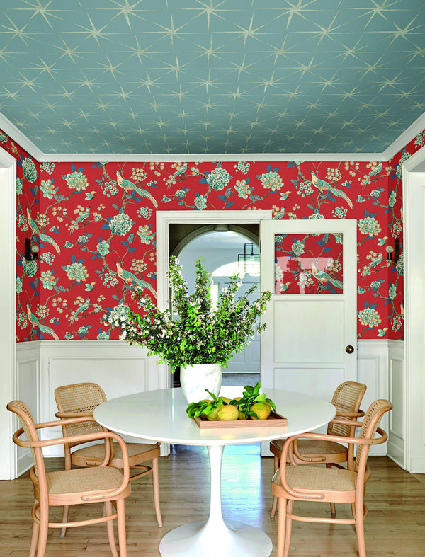 Wallpaper Fanciful Wallpaper // Orange & Blue