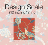 Wallpaper Fanciful Wallpaper // Orange & Blue