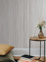 Wallpaper Fantasy Faux Bois Wallpaper // Grey & White