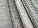 Wallpaper Fantasy Faux Bois Wallpaper // Grey & White