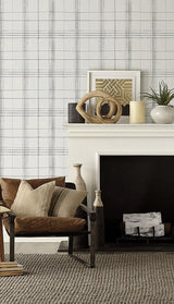Wallpaper Farmhouse Plaid Wallpaper // Beige & Grey