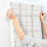 Wallpaper Farmhouse Plaid Wallpaper // Beige & Grey