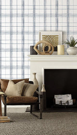 Wallpaper Farmhouse Plaid Wallpaper // Navy & White